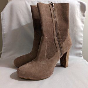 Ugg Heeled Leather Boots - Natural Brown